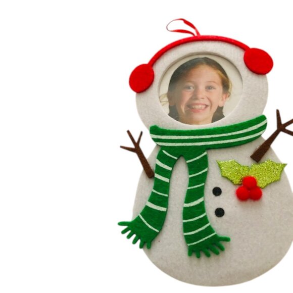 Hand Made Christmas Photo Frame Character Ornaments Set of 3 - Picture 2 of 7